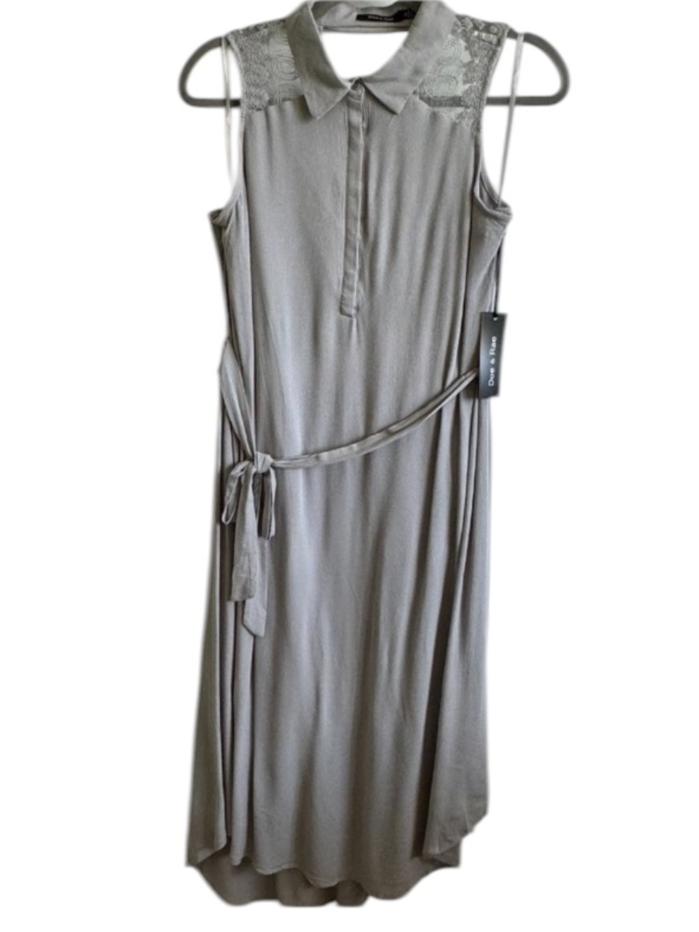🔴 $5 $10 $15 SALE 🔴 NWT! Doe & Rae Shirt Dress with Sash in Silver Sage